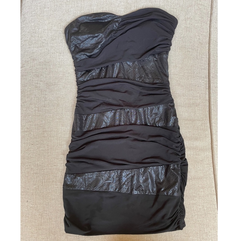 Black Bodycon dress with snakeskin-like detail